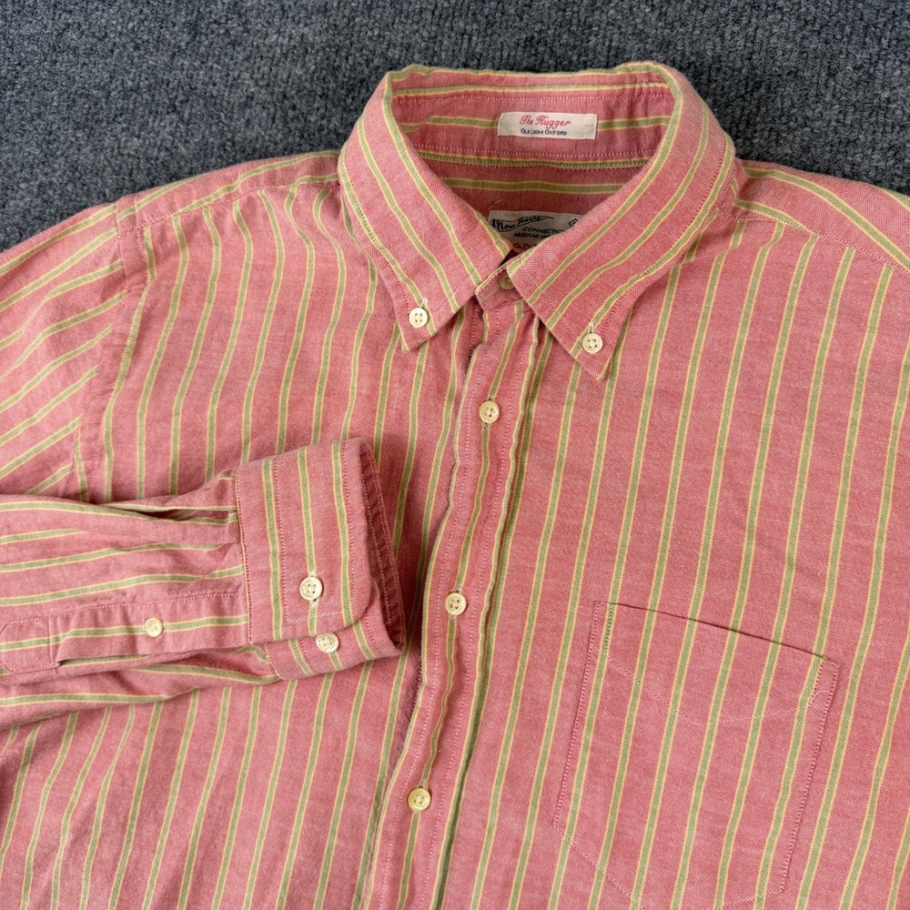 Vintage Gant Rugger Oxford Shirt Mens M Pink Striped 1973 Archive OCBD